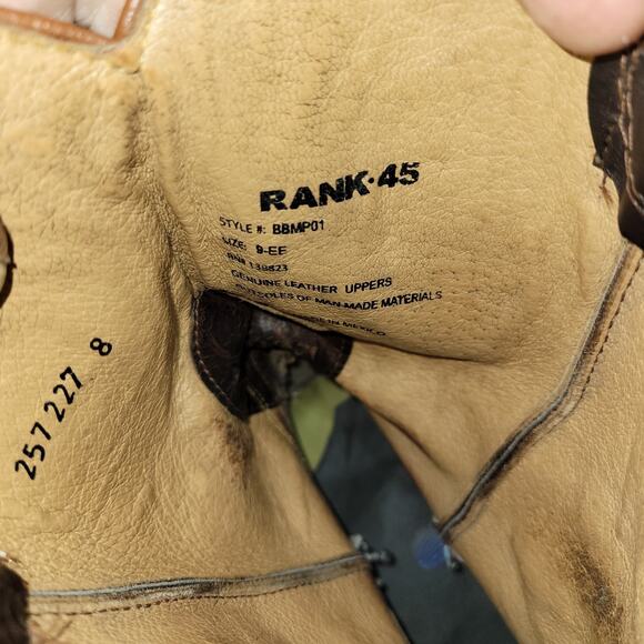 Rank 45 Boots Mens Size 9EE Brown Leather Xero Gravity Unit Western Gorpcore Job - Picture 13 of 14